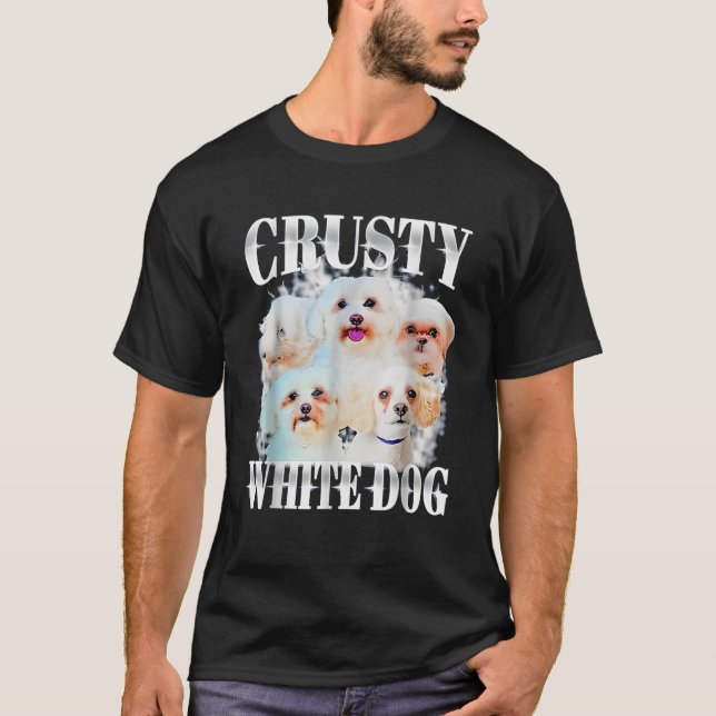 Camiseta Cachorro Branco Cruel Engraçado Por Homens Mulhere (Frente)