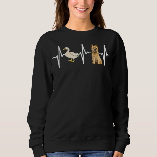 Camiseta Cachorro Branco Duck Cairn Terrier Hearbeat (Frente)