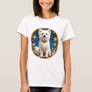 Camiseta cachorro branco fofinho