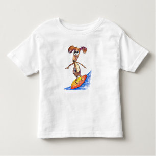 Camiseta Cachorro branco na prancha