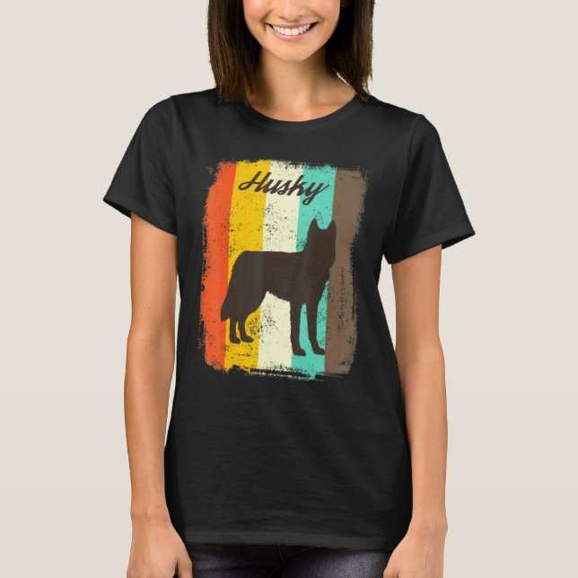 Camiseta Cachorro-branco retrógrado do rouco 70s (Frente)