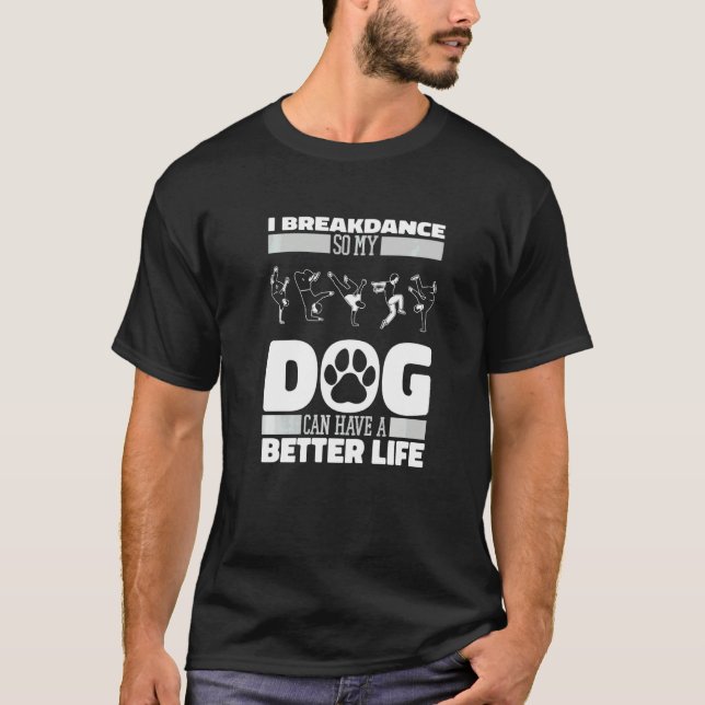 Camiseta Cachorro Breakdancer Breakdance Bboy Quebrando Bre (Frente)