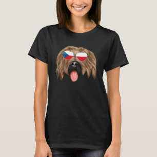 Camiseta Cachorro Briard Bandeira Tcheca República Tcheca B