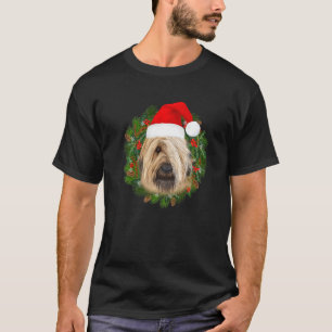Camiseta Cachorro Briard Em Santa Chapéu Feliz Cachorros En