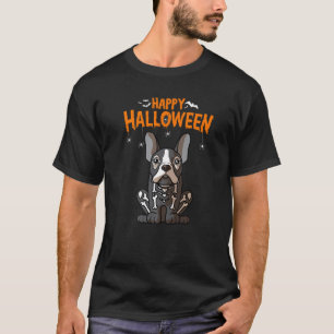 Camiseta Cachorro Buldogue Francês Halloween Figurume Bone