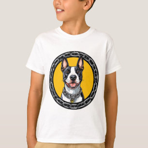 Camiseta Cachorro Bull-terrier de desenho animado fofo