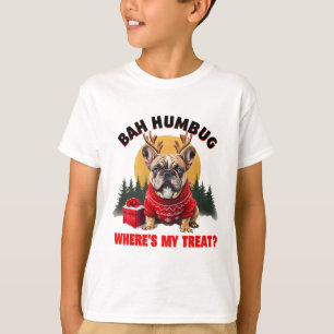 Camiseta Cachorro Bulldog Francês Engraçado h Humbug Onde E