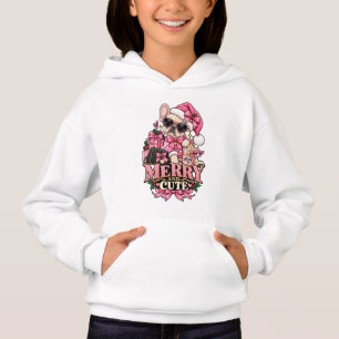Camiseta Cachorro Bulldog Francês Fofo e Alegre Natal Rosa