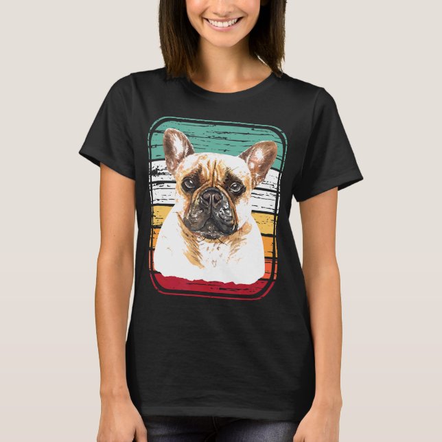Camiseta Cachorro Bulldog Francês Mãe Ou Pai Adora Cachorro (Frente)