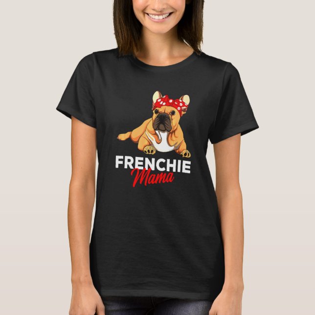 Camiseta Cachorro Bulldog Francês Meninas Mãe (Frente)