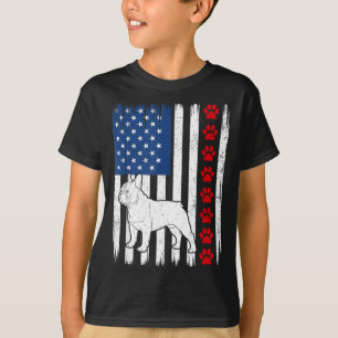 Camiseta Cachorro bulldog francês patriótico bandeira ameri