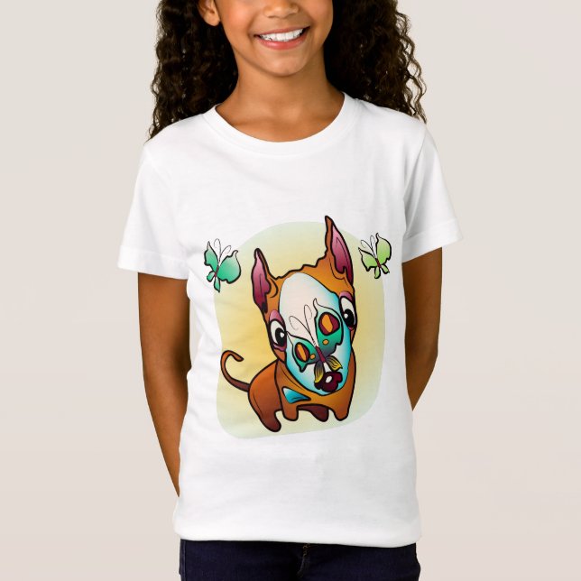 Camiseta Cachorro BullTerrier curioso (Frente)