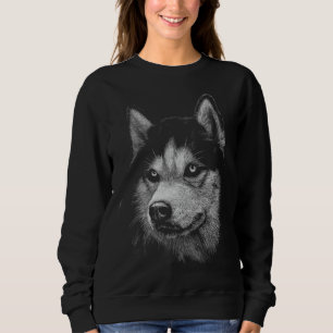Camiseta Cachorro-Cabeça-De-Cachorro-Siberiano Cuta Para Ca