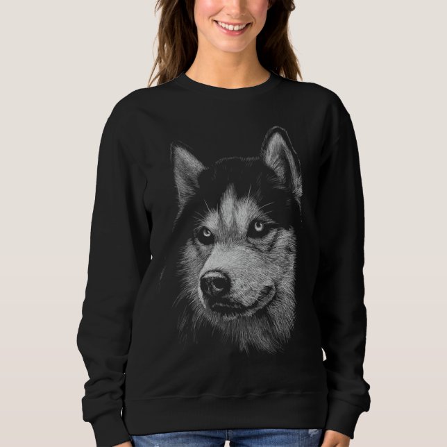 Camiseta Cachorro-Cabeça-De-Cachorro-Siberiano Cuta Para Ca (Frente)