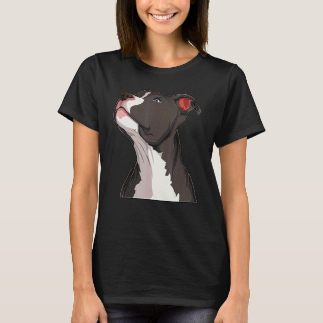 Camiseta Cachorro Cabeça de Pit Bull Terrier Pitbull Americ (Frente)