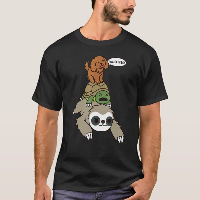 Camiseta Cachorro-Cabeludo Andando Sloth Tortoise (Frente)