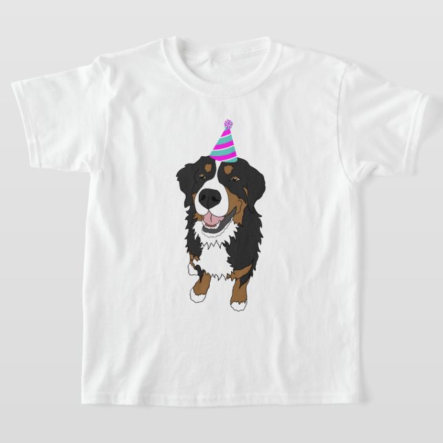 Camiseta Cachorro/Cachorra de Aniversário Bernese  (Postura )