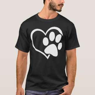 Camiseta Cachorro Cachorro Adoro Cães Pata Imprimir frita d
