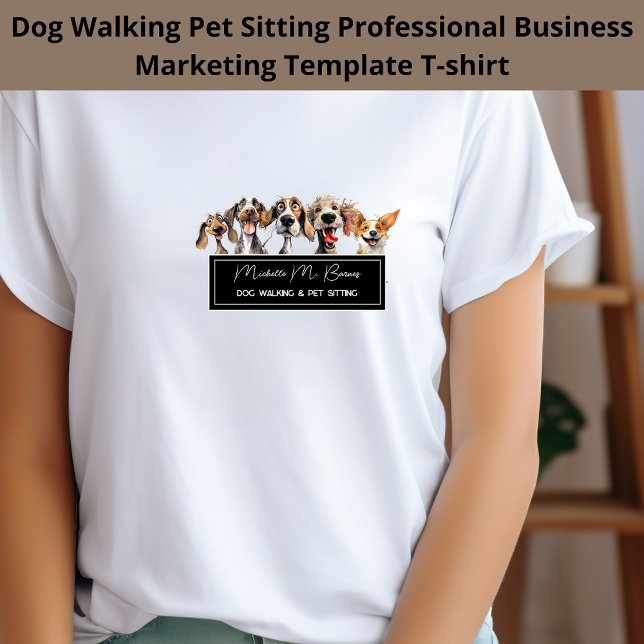 Camiseta Cachorro Cachorro Andando Pet Sentando Marketing C (Criador carregado)