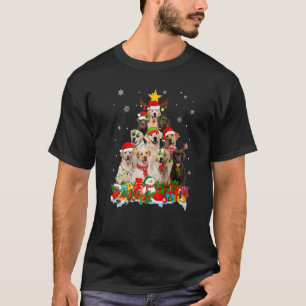 Camiseta Cachorro Cachorro Árvore de Natal Luz Xmas Santa H