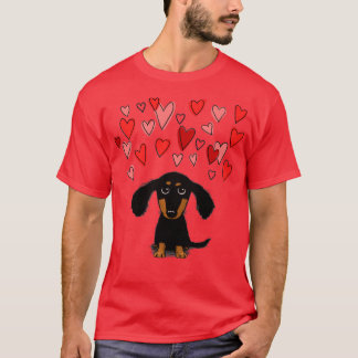 Camiseta Cachorro Cachorro Cachorrinho com Corações Namorad