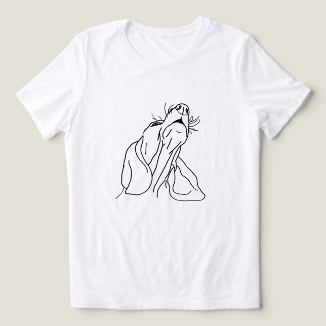 Camiseta Cachorro Cachorro Cachorro Cachorro Hound Howling (Design frontal)