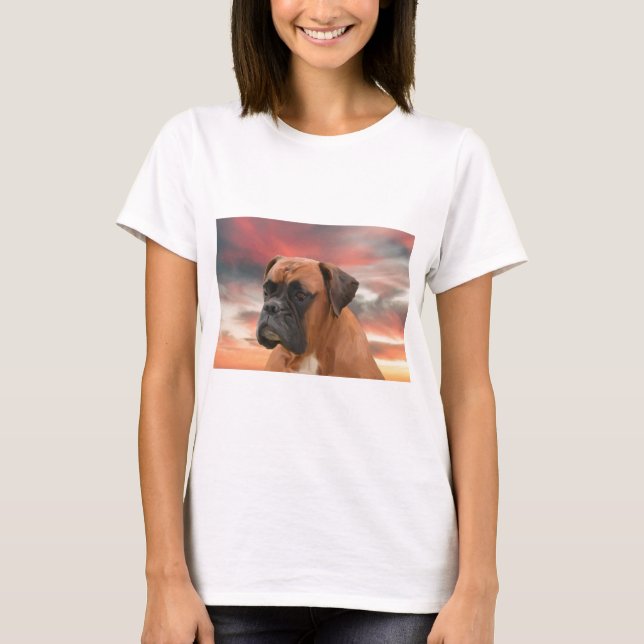 Camiseta Cachorro Cachorro Cachorro Cor Óleo Pintura (Frente)