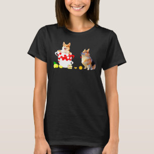 Camiseta Cachorro Cachorro Cachorro Corgi Chupa Comida