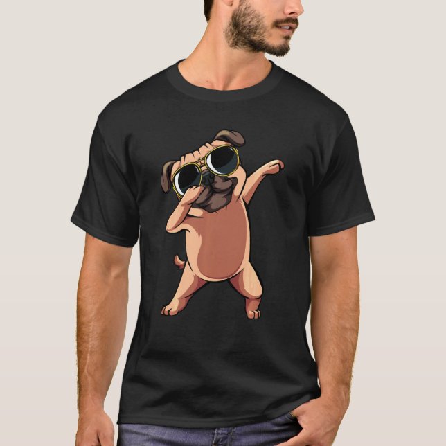 Camiseta Cachorro Cachorro Cachorro Dançarino Engraçado Eng (Frente)