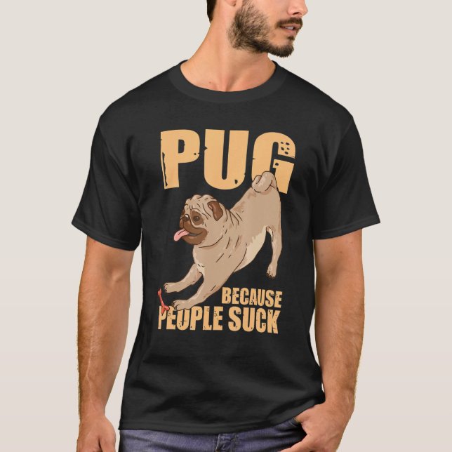 Camiseta Cachorro Cachorro Cachorro Engraçado Pug Lover Pug (Frente)