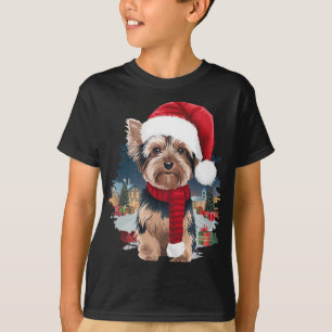 Camiseta Cachorro Cachorro Cachorro Noel Hat Scarf Winter H