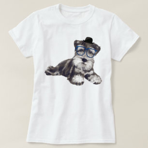 Camiseta Cachorro-Cachorro-Cachorro Pintado à Mão