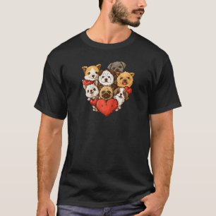Camiseta Cachorro Cachorro Casais Namorandos Valentine Day 