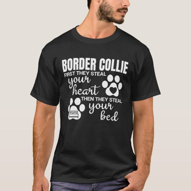 Camiseta Cachorro Cachorro Com Collie De Borda (Frente)