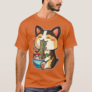 Camiseta Cachorro Cachorro Corgi Comendo Ramen - Otaku Mang