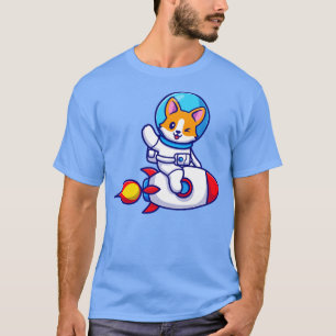 Camiseta Cachorro Cachorro-Corgu-Gato-Astronauta-Cana-Gato-