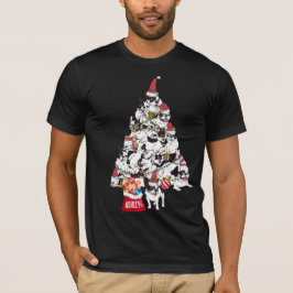 Camiseta Cachorro-Cachorro Francês de Natal Cachorro-Cachor