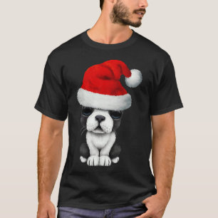 Camiseta Cachorro-Cachorro Francês Vestindo Um Chapéu-Santa