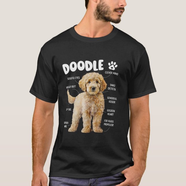 Camiseta Cachorro Cachorro Goldendoodle Proprietário da Por (Frente)