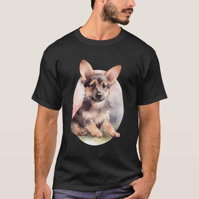 Camiseta Cachorro Cachorro Gsd Cachorro Minúsculo (Frente)