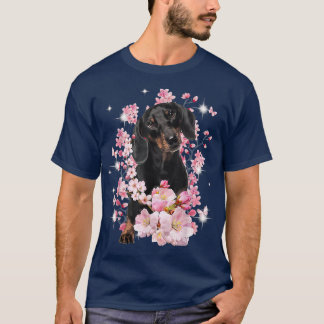 Camiseta Cachorro Cachorro Japonês Flor Sakura Blossom Saku