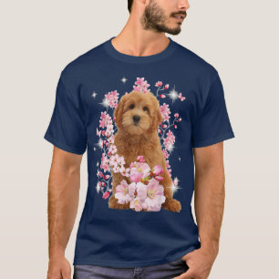 Camiseta Cachorro Cachorro Japonês Flor Sakura Fl