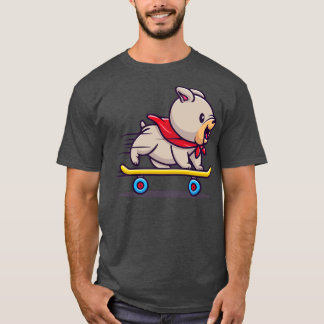 Camiseta Cachorro-Cachorro Jogando skate
