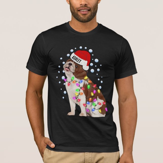 Camiseta Cachorro-Cachorro Leve de Natal (Frente)