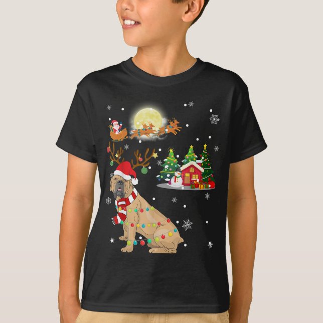 Camiseta Cachorro Cachorro Leve Reena De Natal Tree Xmas Gi (Frente)
