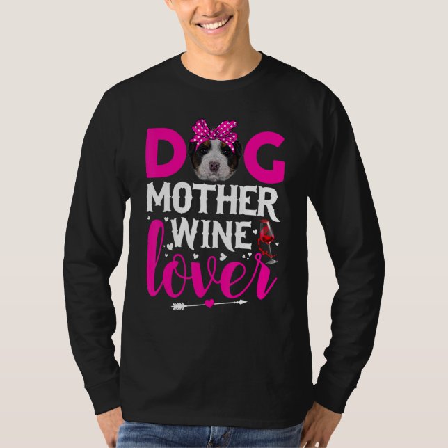 Camiseta Cachorro Cachorro Mãe Bernese Dia de as mães de Ca (Frente)
