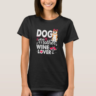 Camiseta Cachorro Cachorro-Mãe Vinho Shiba Inu Dia de as mã