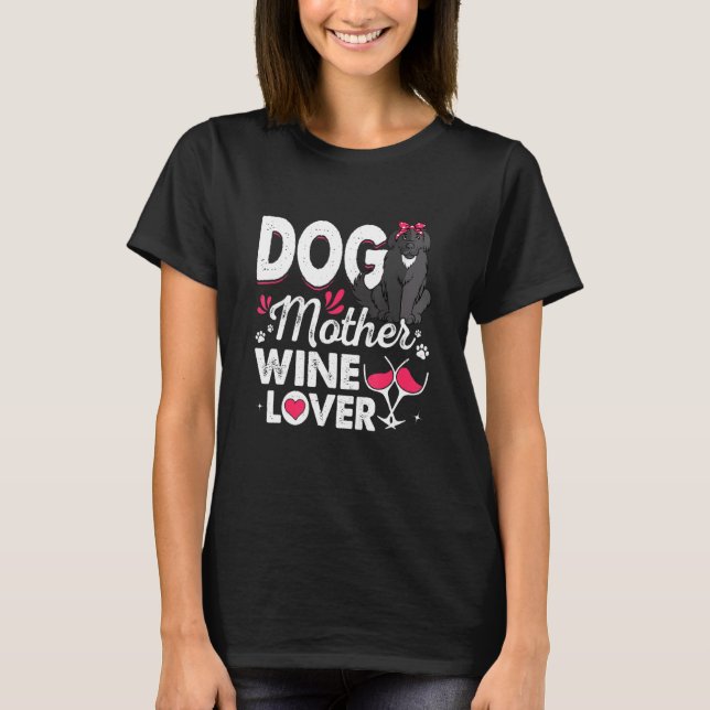 Camiseta Cachorro Cachorro Mãe Vinho Terra Nova Dia de as m (Frente)