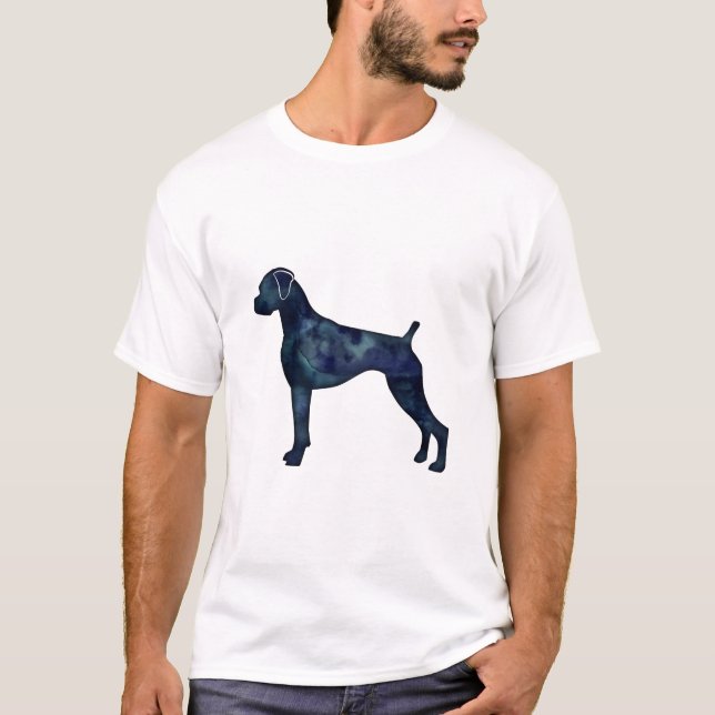 Camiseta Cachorro Cachorro Natural Orelha Negra Silhouette (Frente)