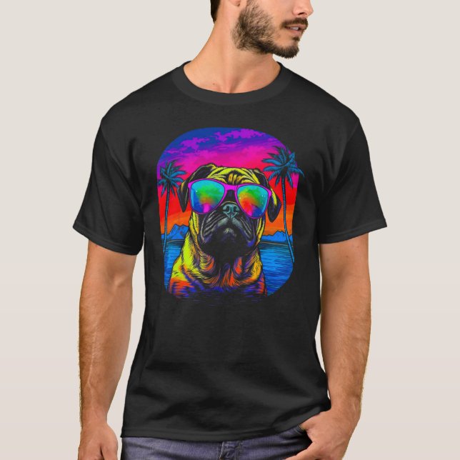 Camiseta Cachorro Cachorro Óculos escuros (Frente)